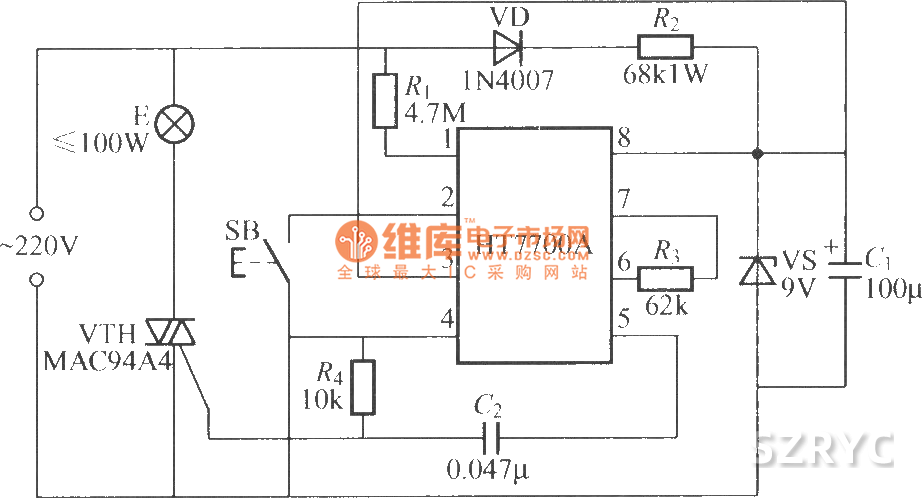 基于HT7700A的調(diào)光專用集成電路 基于HT7700A的調(diào)光專用集成電路